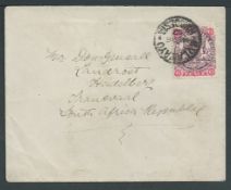 Rhodesia 1897 Cover from Bulawayo May 26th 1897 to Heidelberg with June 3rd 1897 arrival postmark.