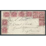 Transvaal 1894 Cover to England posted on the Norvals Pont to Johannesburg Down T.P.O. paid 3d post