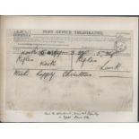 Sudan 1884 Post Office telegraph form sending Christmas greetings from the Rifles detachment serving