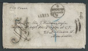 Germany / Bulgaria 1869 1843 Entire Letter to Mahlis with straight-line "USLAR", with manuscript "23