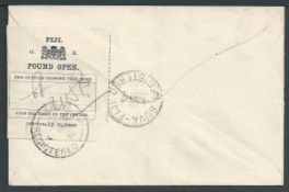 Fiji 1932 Registered cover from Vunidawa to Suva bearing 1d + 2d (2) tied by "P.O. VUNIDAWA/FIJI" da