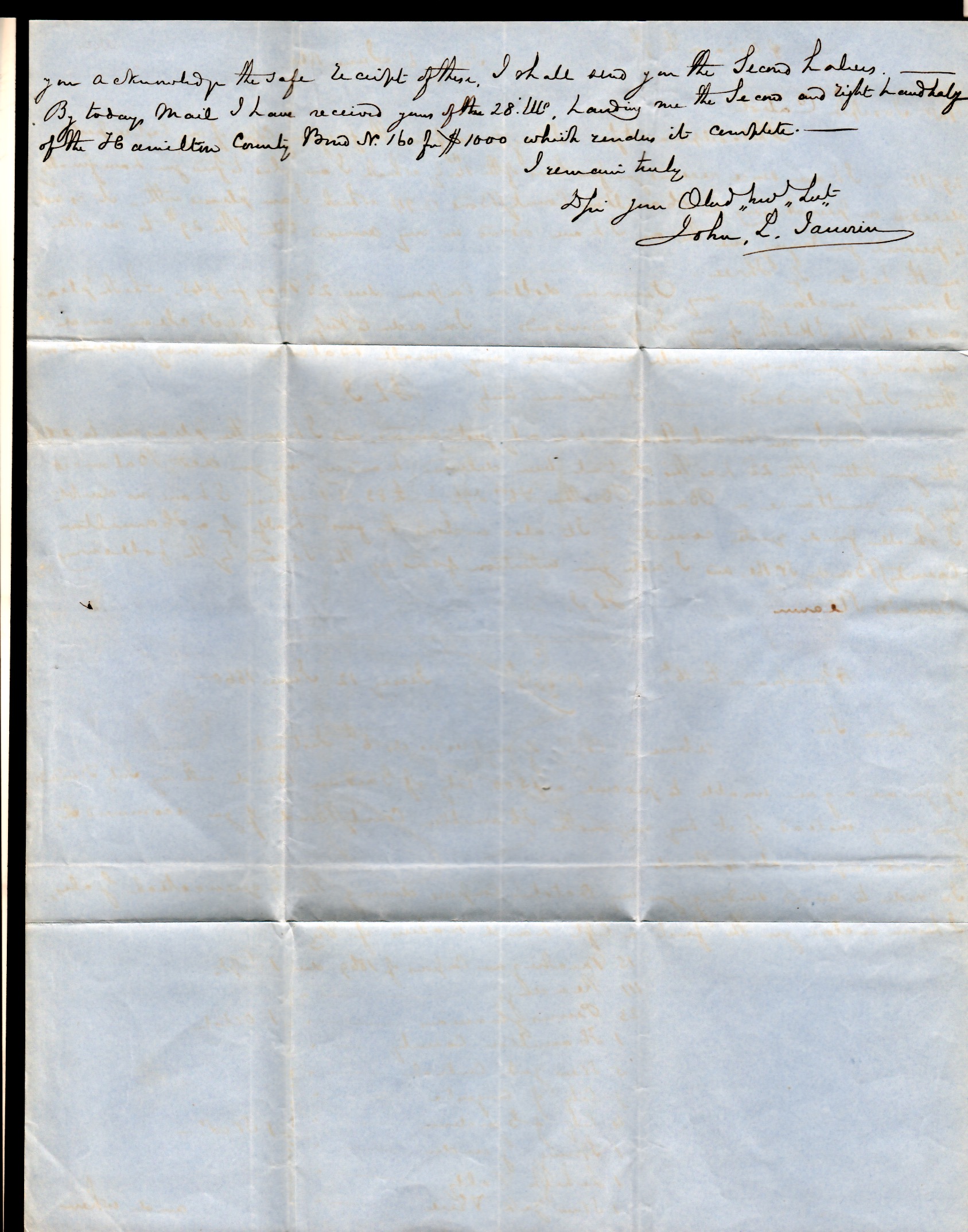 G.B. - Channel Islands / Transatlantic 1860 Entire letter from Jersey to USA Via Liverpool with blue - Image 4 of 4