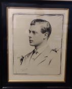 Royalty Prince Of Wales Later King Edward 8th Van Dyk, Framed Antique Photo Print.