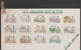 Saint Helena 1971 Queen Elizabeth II Decimal Currency set of 14 values, S.G. 261-274, each handstamp