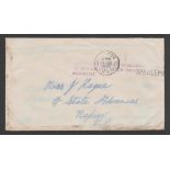 New Zealand 1946 (Aug 19) Cover from Wellington to Napier, the stamp washed off and a little wate...