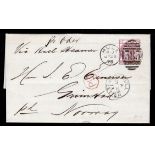 G.B. - Ship Letters - Hull / Yorkshire 1873 Entire letter from Hull to Norway franked 3d with "HULL