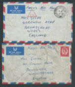 Egypt - Suez Campaign 1956 (Nov. 19) Covers from Pte W. Goode, R.P.C., the first with BFPO 200 retur