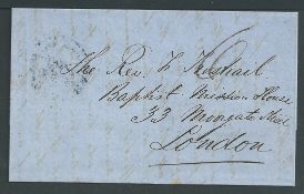 Jamaica 1857 Entire letter to London charged 6d backstopped with superb "ST ANNS-BAY" double arc dat