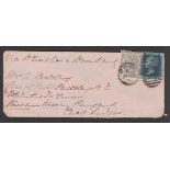 G.B. - Isle of Wight / Surface Printed 1876 Cover (minor corner faults) to India bearing 2d blue pla