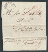 United States / Forwarding Agents 1801 Entire Letter from Havana to Philadelphia sent by Forwarding