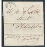 United States / Forwarding Agents 1801 Entire Letter from Havana to Philadelphia sent by Forwarding