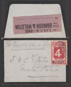 G.B. - Railways 1910 1910 Mouring Envelope posted as a railway parcel to Euston Station, bearing a L