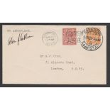 South Africa / G.B - Air Mails 1926 (Feb. 22) Cover to London inscribed "By Aeroplane" and signed...