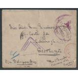Boer War 1900 Stampless cover to Scotland, endorsed "From Lt. Majendre, Prisoner of War, Pretoria" w