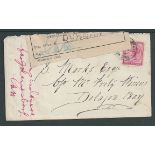 Boer War 1899 Cover from Natal to Delagoa Bay censored in Durban with an "Officially Sealed" labe...