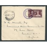 Tristan Da Cunha 1938 Cover to London bearing 1937 Coronation 1.1/2d cancelled by Tristan cachet typ