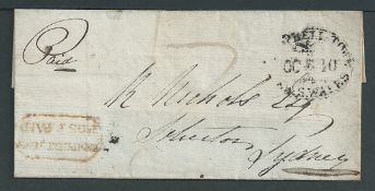 New South Wales 1843 Entire to Sydney with red boxed "CAMPBELLTOWN / POST PAID" and black oval Campb