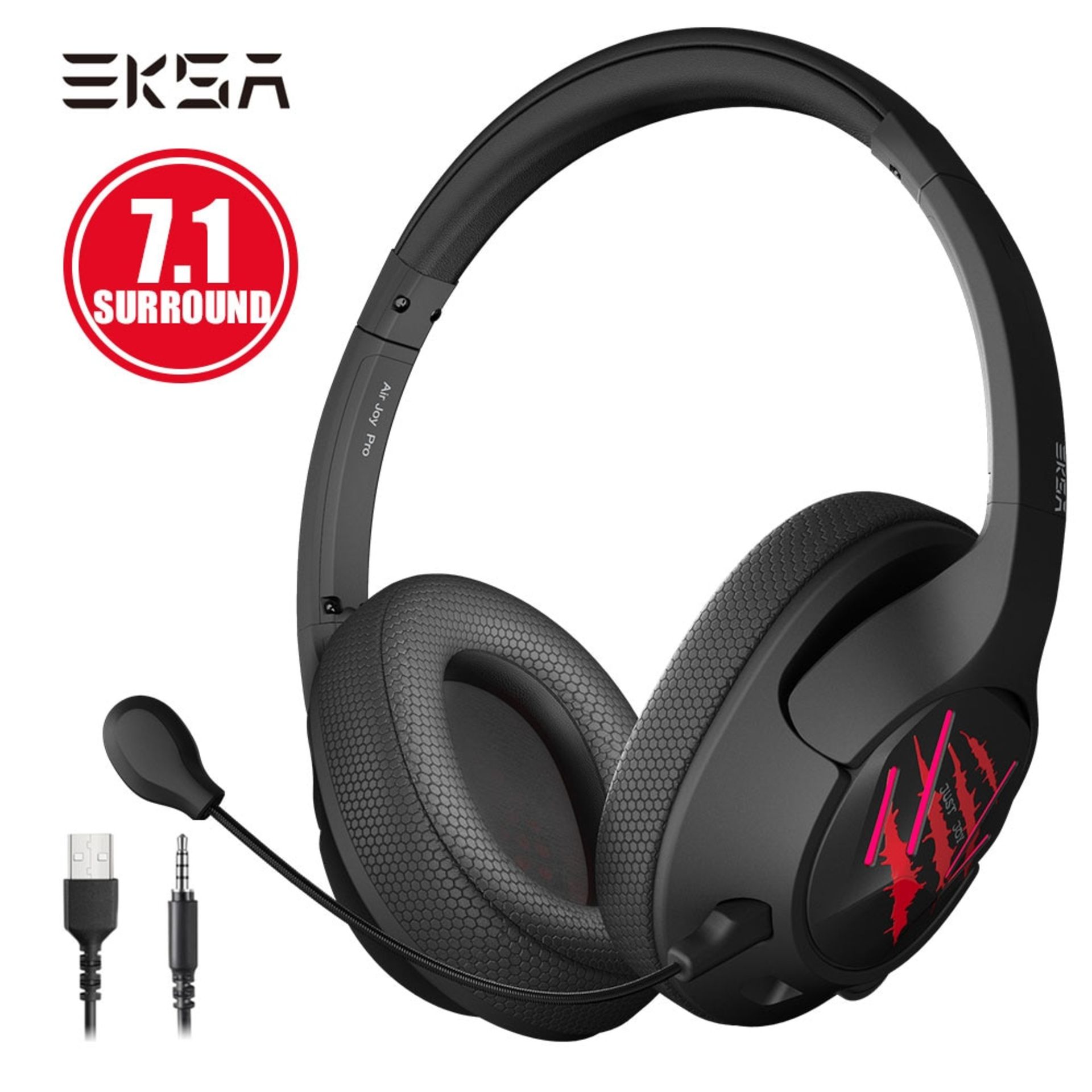 eksa e3 wired gaming headset gamer ultralight wired game headphones 3.5mm/usb headset 7.1 surround f - Image 5 of 7