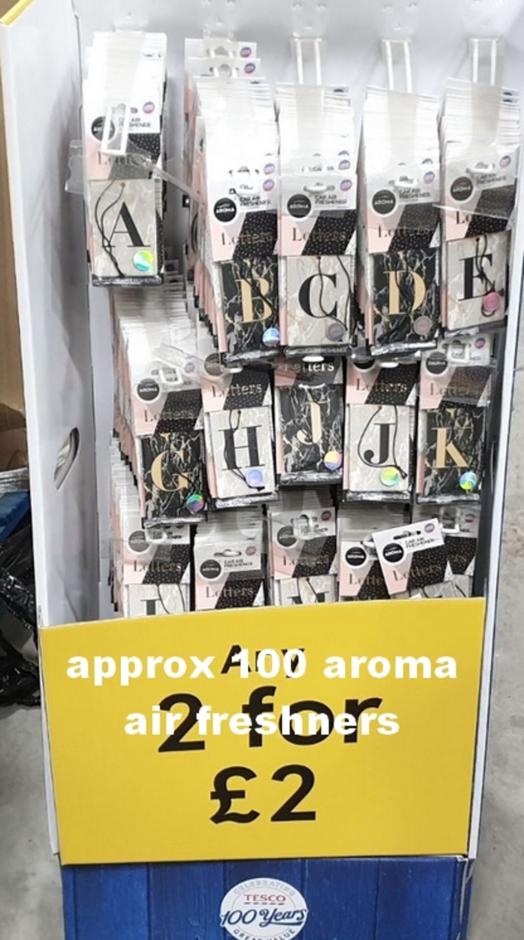 100 aroma letters air freshners. rrp £1 each