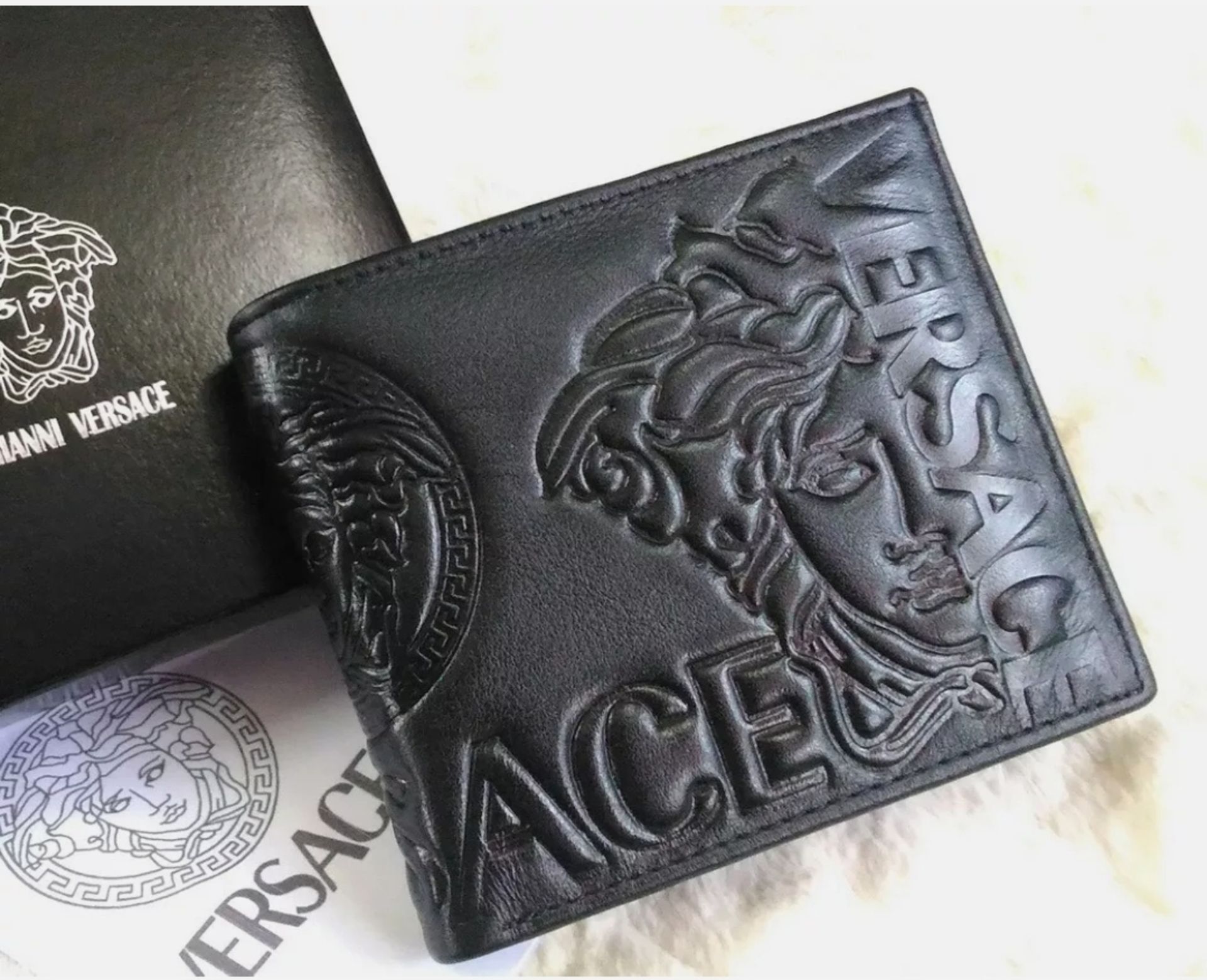 versace men's leather wallet - new with box - Bild 5 aus 9