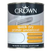 6 x crown quick dry primer undercoat white 750ml rrp £12