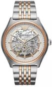 emporio armani - mens meccanico two tone skeleton watch ar60002