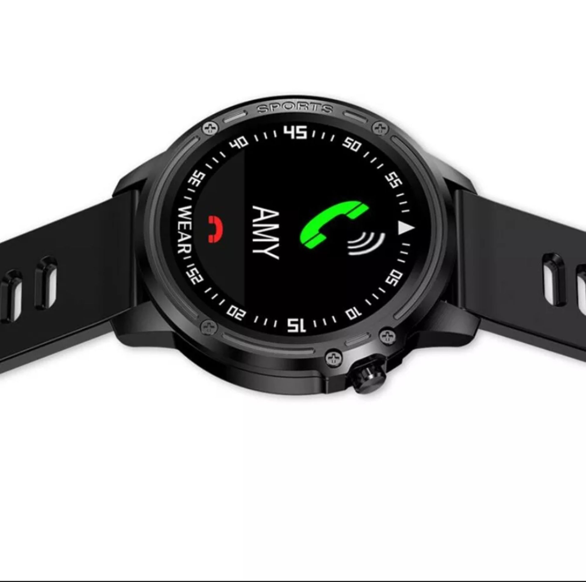 l8 blood pressure, oxygen, heart rate monitor, bt4.0 ip68 smart watch - grey/black strap - Image 13 of 23