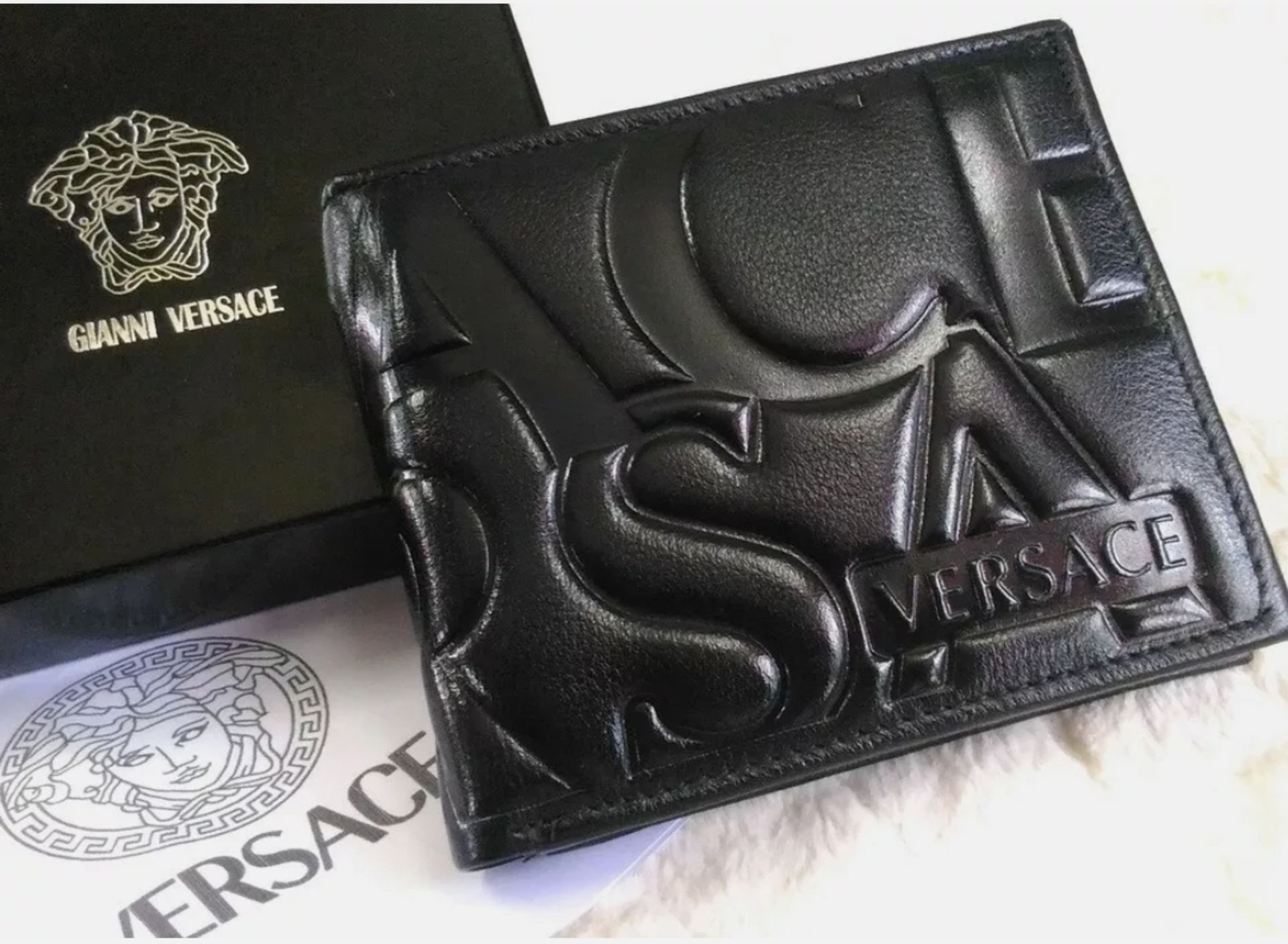 versace men's leather wallet - new with box - Bild 4 aus 7