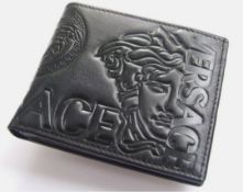 versace men's leather wallet - new with box