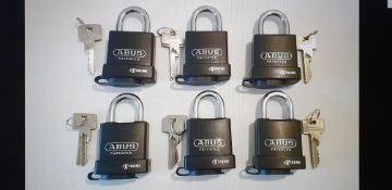 abus 83wp/53 all weather steel heavy duty padlock 56.5mm - 6 x padlocks