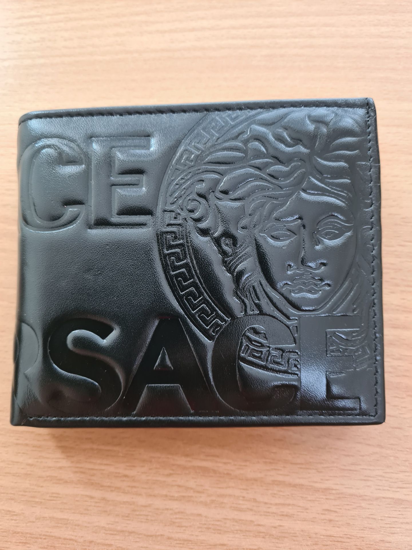 versace men's leather wallet - new with box