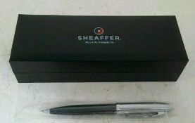 sheaffer brushed chrome cap pencil in presentation case - new