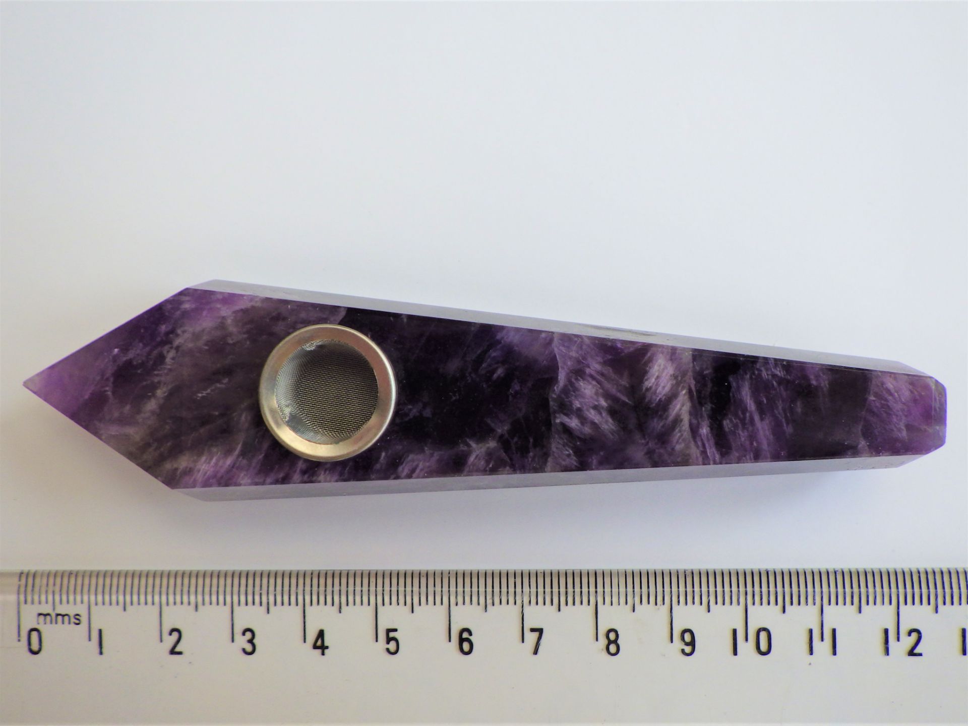 an amethyst smoking pipe