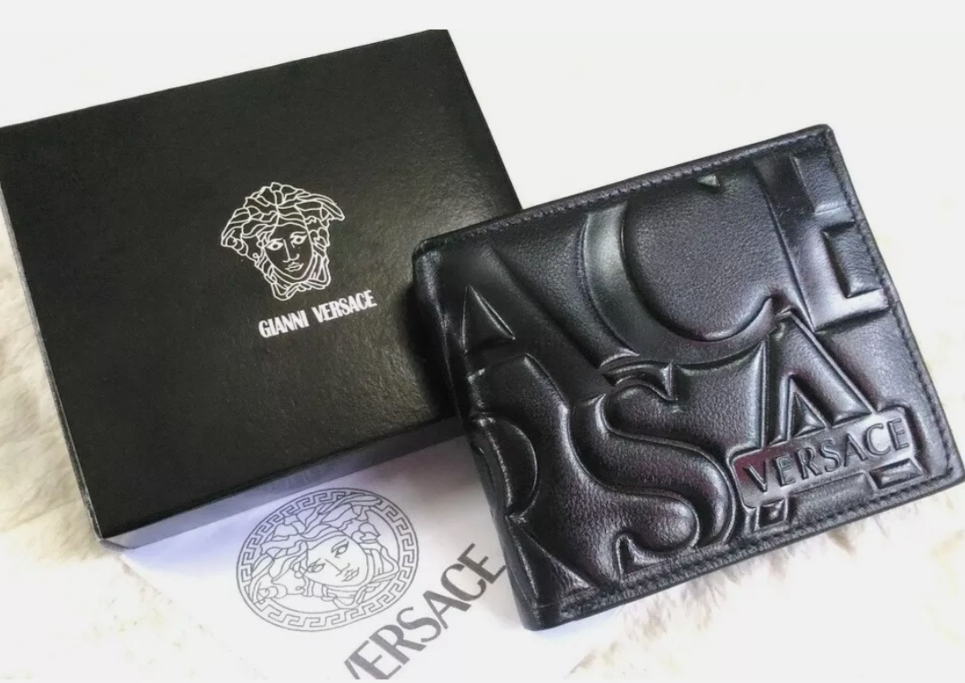 versace men's leather wallet - new with box - Bild 2 aus 7