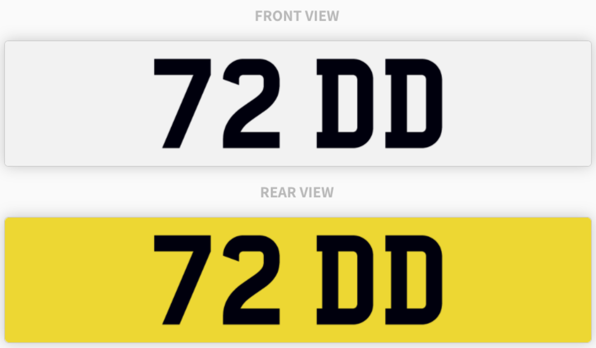 72 DD , number plate on retention