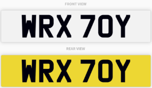 WRX 70Y , number plate on retention