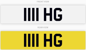 1111 HG , number plate on retention
