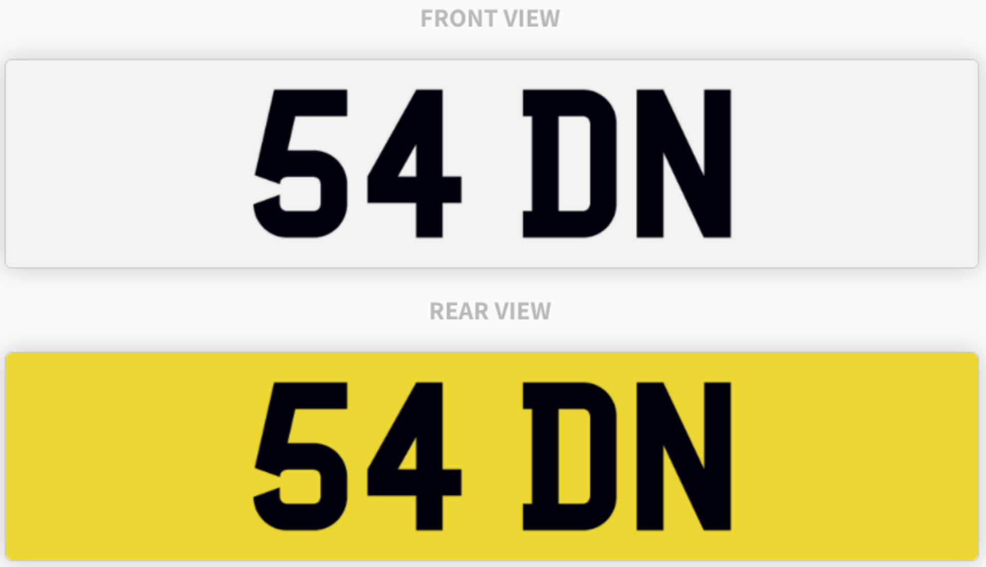 54 DN , number plate on retention