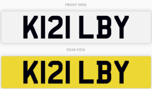 K121 LBY , number plate on retention
