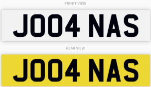 JO04 NAS , number plate on retention