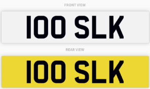 100 SLK , number plate on retention