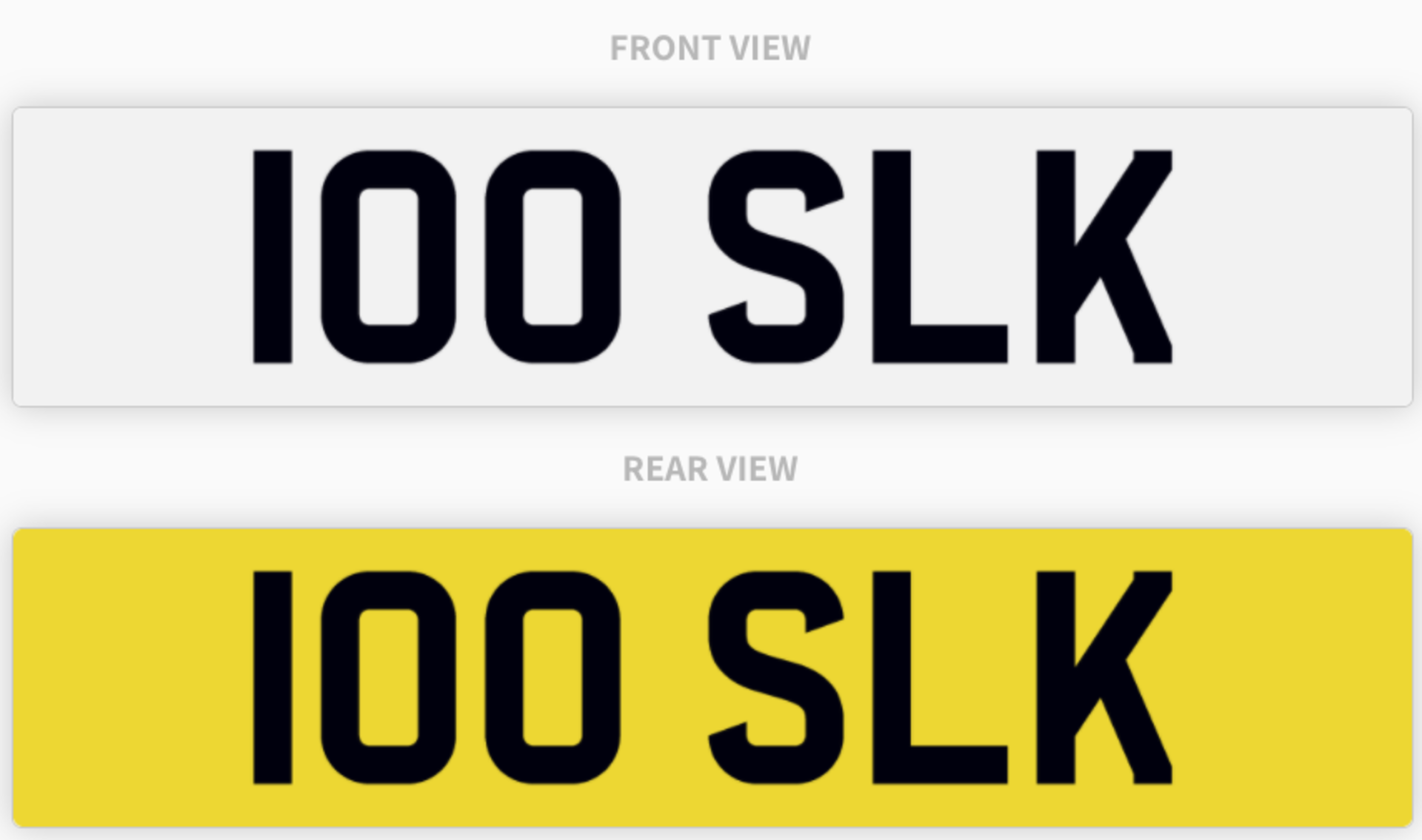 100 SLK , number plate on retention