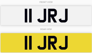 11 JRJ , number plate on retention