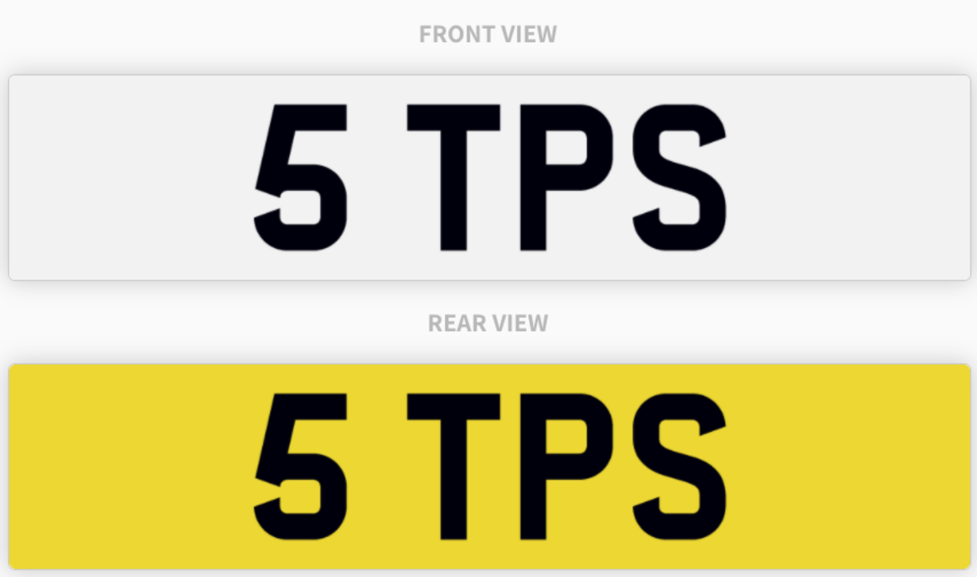 5 TPS , number plate on retention