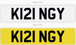 K121 NGY , number plate on retention