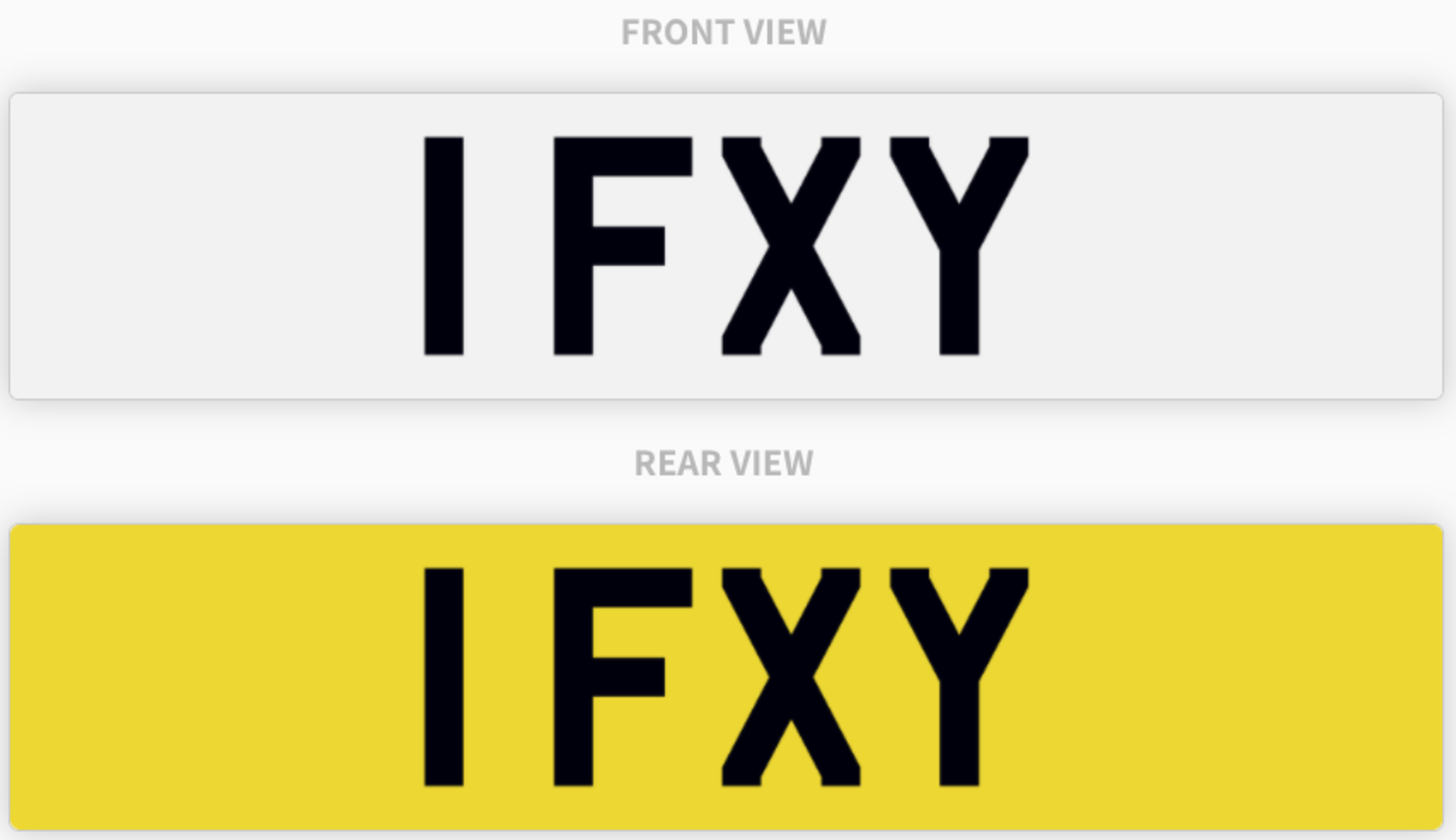 1 FXY , number plate on retention