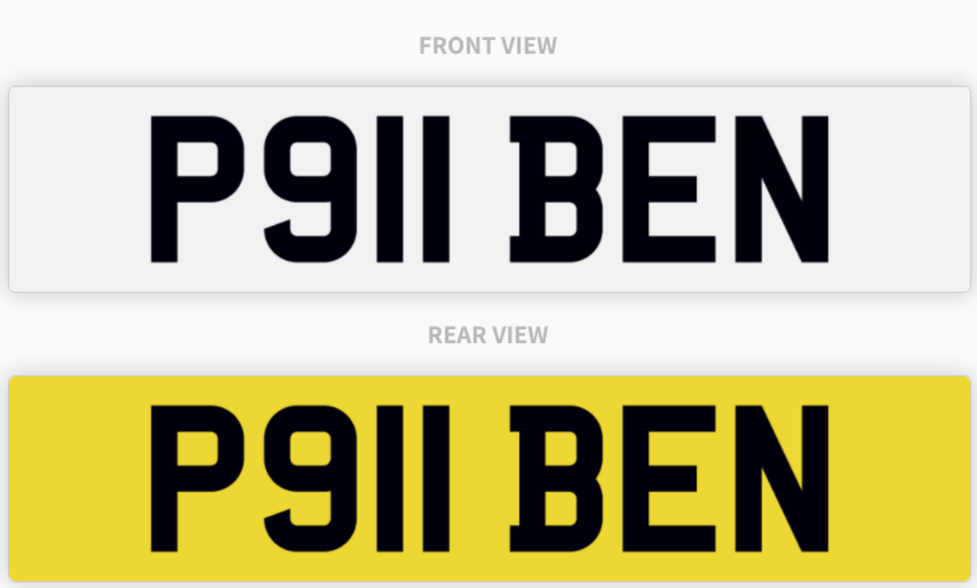 P911 BEN , number plate on retention