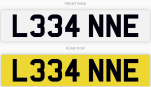 L334 NNE , number plate on retention