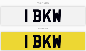 1 BKW , number plate on retention