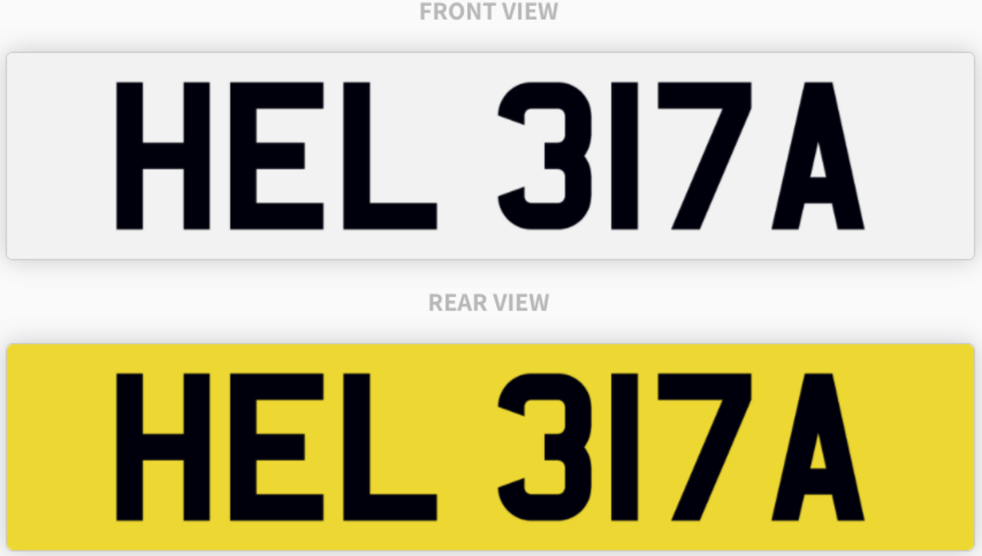 HEL 317A , number plate on retention